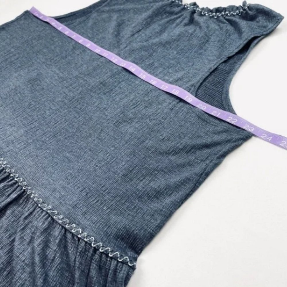 NWT MAX STUDIO Tassel Tie Split Neck Ruffle Sleeveless Tunic - Picture 5 of 9